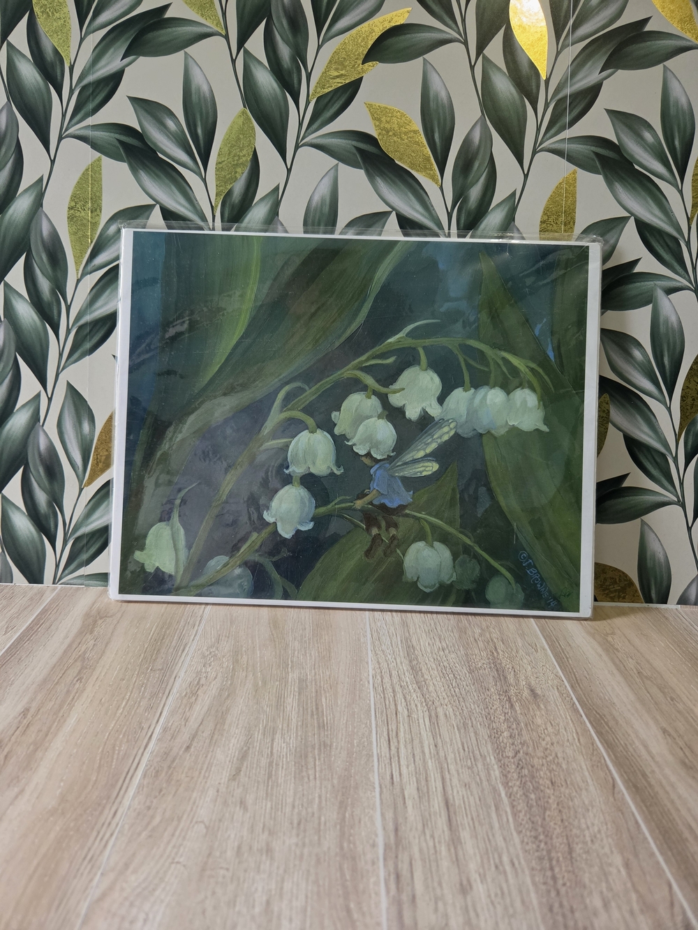J. Browne 2014 Lily of the Valley Flower Fairy Art Print Fairycore 11x8.25"